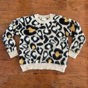 Silverflint Cheetah Print Knit Crewneck Sweater